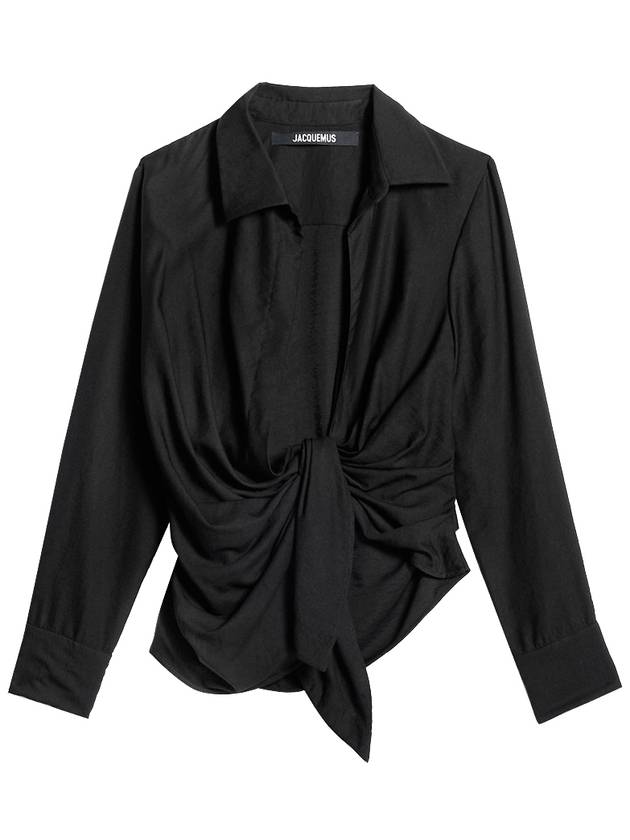 Le Chemise Bahia Twist Shirt Black - JACQUEMUS - BALAAN.