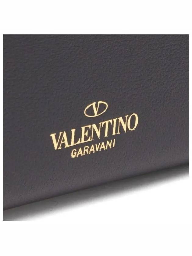 Logo Rockstud Coin Card Wallet Black - VALENTINO - BALAAN 6