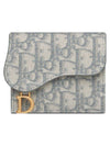 Saddle Oblique Jacquard Lotus Wallet Grey - DIOR - BALAAN 2