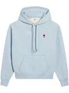 Heart Logo Organic Cotton Hoodie Light Blue - AMI - BALAAN 1