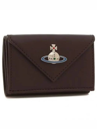 ORB Logo Envelope Half Wallet Brown - VIVIENNE WESTWOOD - BALAAN 1