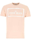 Stencil One Logo Short Sleeve T-Shirt Pink - STONE ISLAND - BALAAN 1