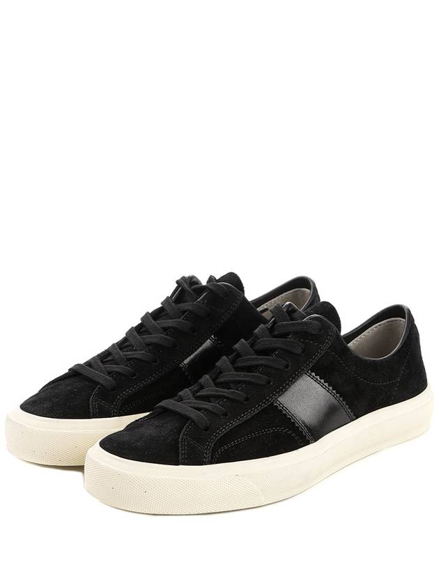 Suede Low Top Sneakers Black - TOM FORD - BALAAN 2