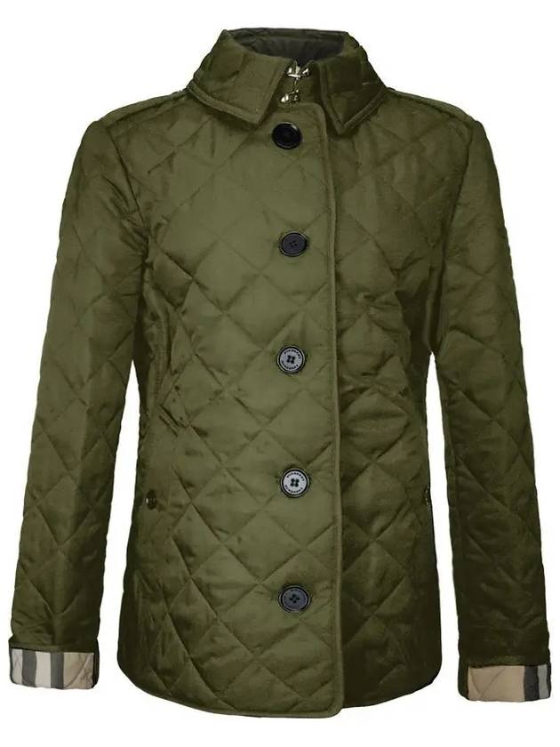 Diamond Quilted Jacket Dark Olive - BURBERRY - BALAAN 2