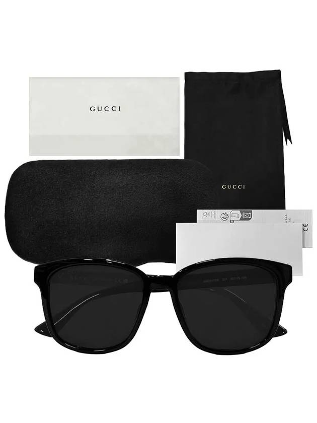 Eyewear Asian Fit Square Sunglasses Black Grey - GUCCI - BALAAN 11