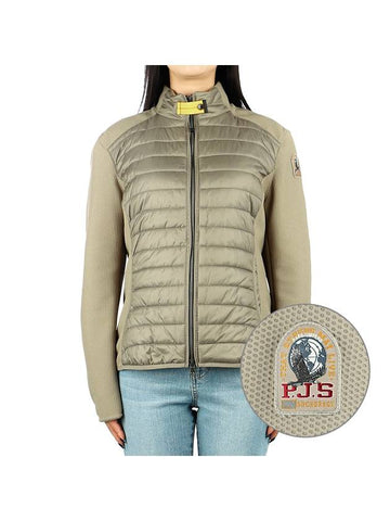 Olivia Logo Patch Padded Jacket Dark Beige - PARAJUMPERS - BALAAN 1