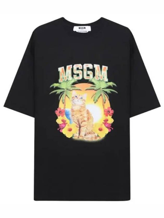 College Cat Short Sleeve T Shirt Men s Tee - MSGM - BALAAN 1