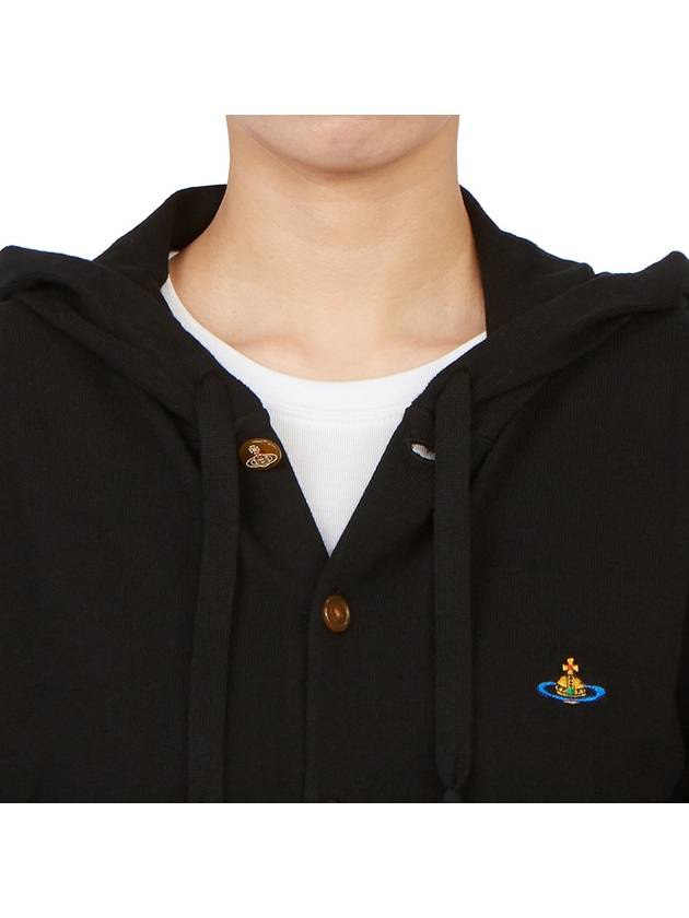 Embroidered Logo Hoodie Cardigan Black - VIVIENNE WESTWOOD - BALAAN 9