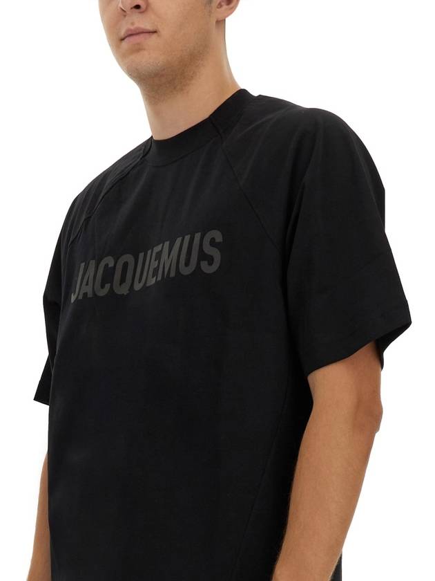 Le Typo Short Sleeve T-Shirt Black - JACQUEMUS - BALAAN 5