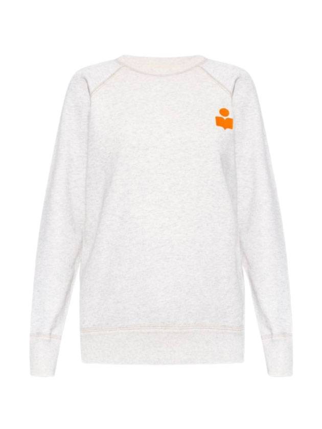 Millyp Velvet Logo Sweatshirt Ecru - ISABEL MARANT - BALAAN 1