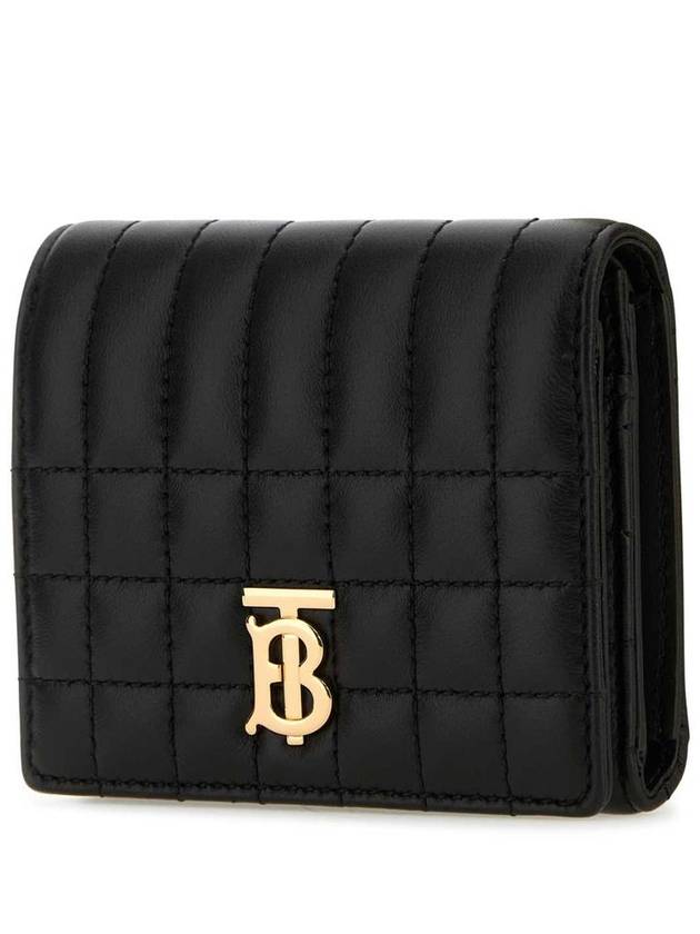 Lola Small Quilted Leather Folding Wallet Black Light Gold - BURBERRY - BALAAN 3