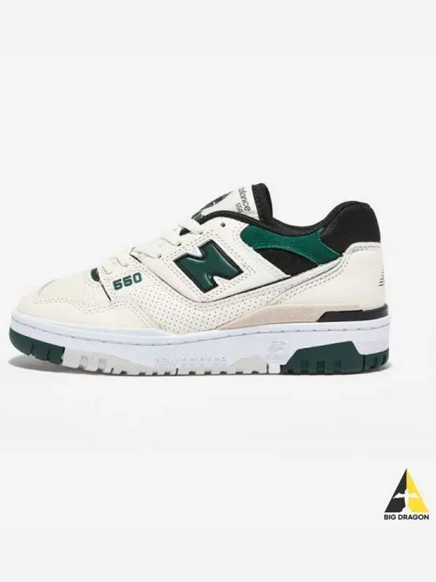 550 Logo Low Top Sneakers Green Ivory - NEW BALANCE - BALAAN 2