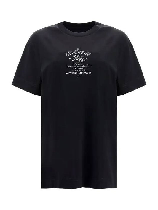 lettering logo print short sleeve t-shirt black - GIVENCHY - BALAAN 1