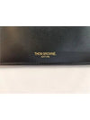 Three Stripes Logo Corner Passport Wallet Black - THOM BROWNE - BALAAN 3