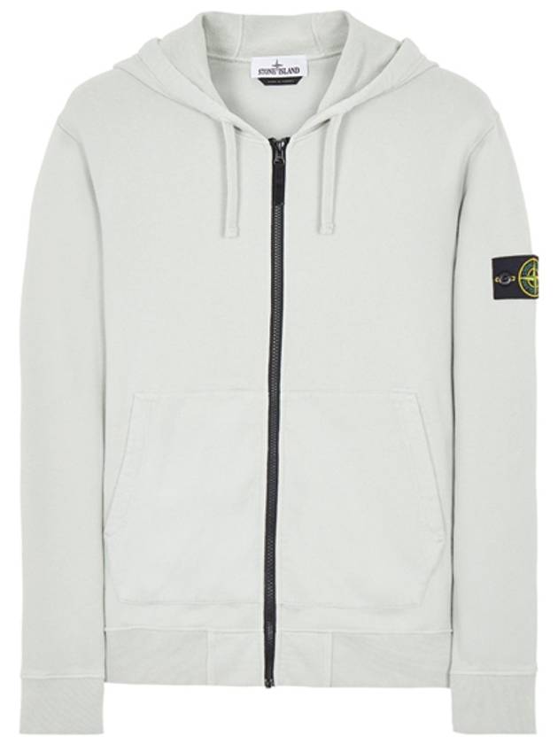 Wappen Patch Cotton Fleece Zip Up Hoodie Light Grey - STONE ISLAND - BALAAN 2