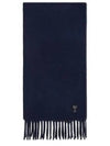 De Coeur Fringe Classic Wool Muffler Navy - AMI - BALAAN 2