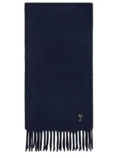 De Coeur Fringe Classic Wool Muffler Navy - AMI - BALAAN 2