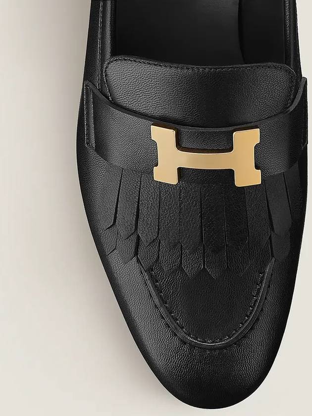 Gold Hardware Royal Goatskin Loafers Noir Black - HERMES - BALAAN 7