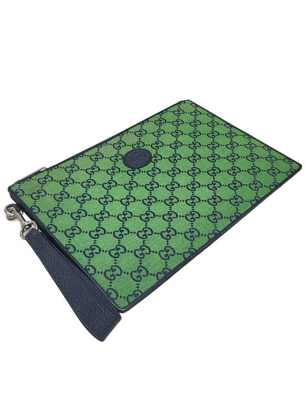 Women s 657581 Green GG Supreme Canvas Clutch Bag Strap - GUCCI - BALAAN 4