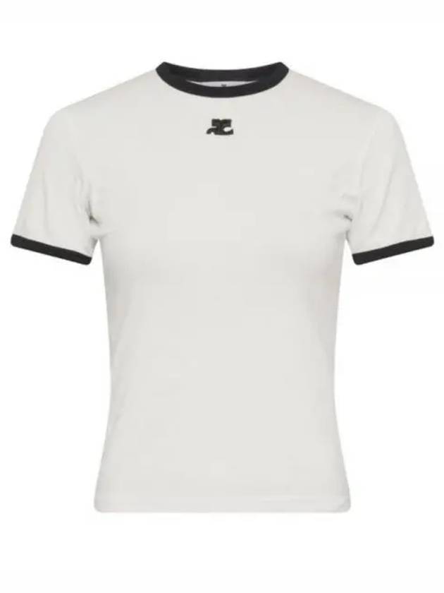 Bumpy Contrast Re-Edition Short Sleeve T-Shirt White - COURREGES - BALAAN 2