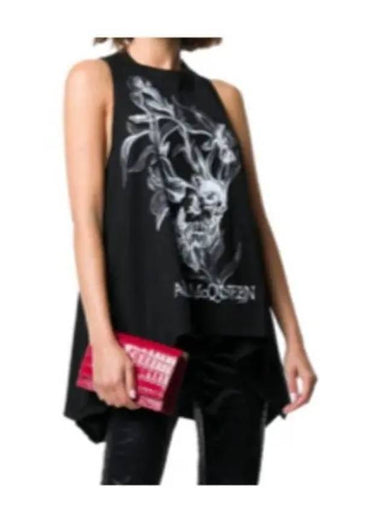 Iris Print Sleeveless Black - ALEXANDER MCQUEEN - BALAAN 1