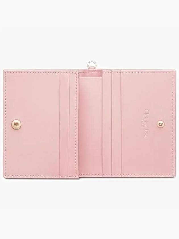 Lady Cannage Small Lambskin Half Wallet Antique Pink - DIOR - BALAAN 5