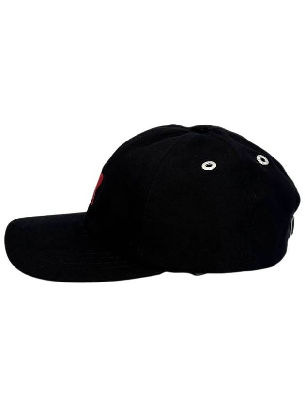 Embroidery Heart Logo Ball Cap Black - AMI - BALAAN 3