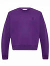 Tonal Heart Crew Neck Sweatshirt Purple - AMI - BALAAN 2