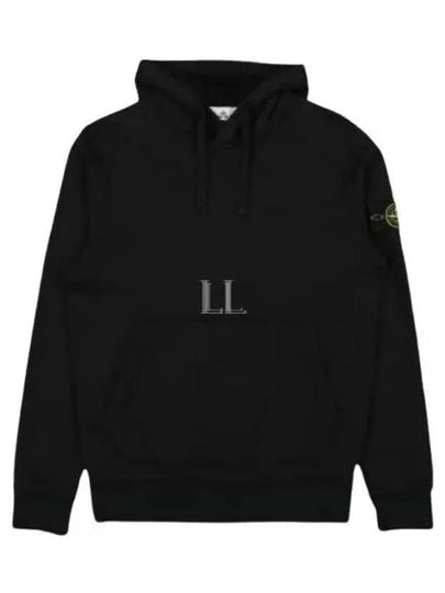 Cotton Fleece Garment Dyed Hoodie Black - STONE ISLAND - BALAAN 2