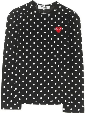 Dotted red wappen t shirt black women s 271125 - COMME DES GARCONS - BALAAN 1