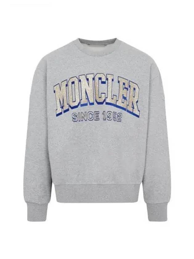 Men's Big Logo Print Overfit Cotton Sweatshirt Grey - MONCLER - BALAAN 2