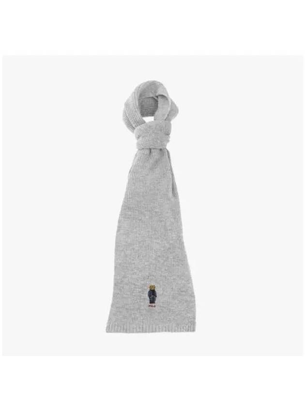 PC1269 032 Solid Denim Bare Knit Muffler - POLO RALPH LAUREN - BALAAN 5