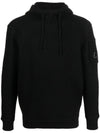 Lens Patch Merino Wool Hoodie Black - CP COMPANY - BALAAN 1