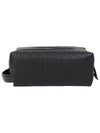 Men's Leather Gancini Dopp Kit Pouch Bag Black - SALVATORE FERRAGAMO - BALAAN 3