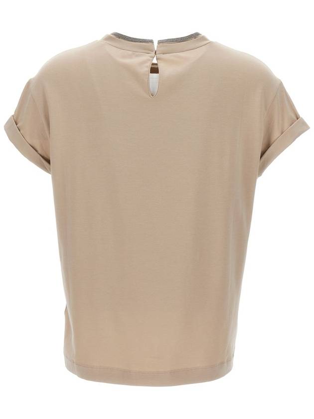 Monil Crew Neck Short Sleeve T-Shirt Beige - BRUNELLO CUCINELLI - BALAAN 3