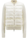 wool padded zip-up cardigan white - MONCLER - BALAAN.