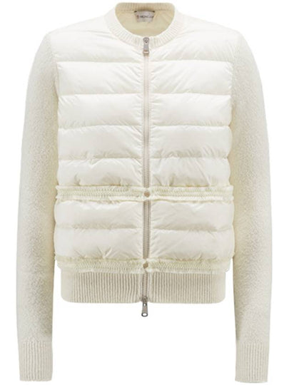 Wool Padded Zip-Up Cardigan White - MONCLER - BALAAN 2