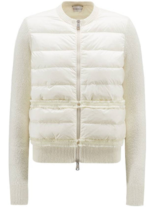 wool padded zip-up cardigan white - MONCLER - BALAAN 2