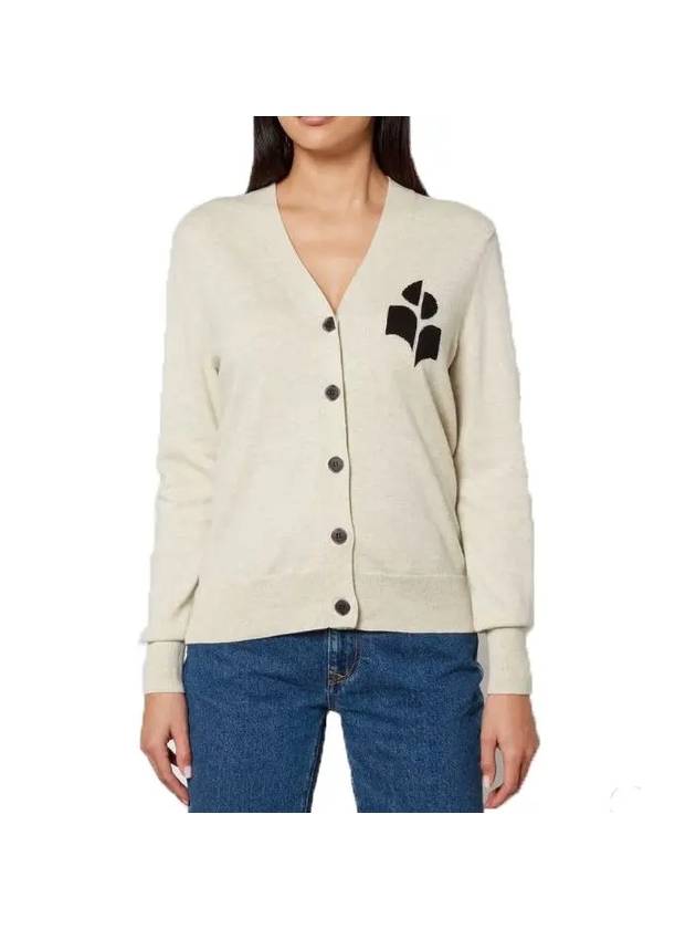 Karin logo cardigan light gray - ISABEL MARANT - BALAAN 5