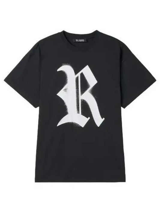 Printed Big Fit T Shirt Black Short Sleeve Tee - RAF SIMONS - BALAAN 1