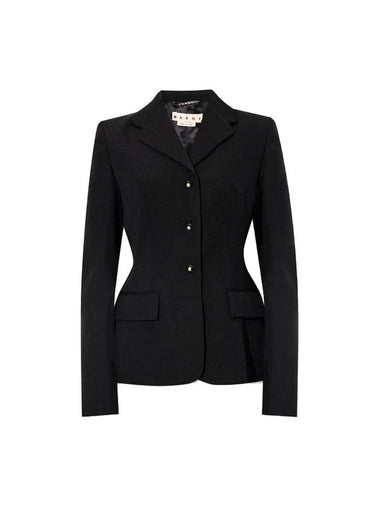 Tailored Single-Breasted Blazer Jacket Black - MARNI - BALAAN 1