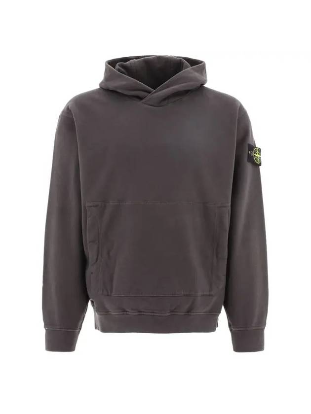 Waffen Patch Cotton Fleece Hoodie Charcoal - STONE ISLAND - BALAAN 1