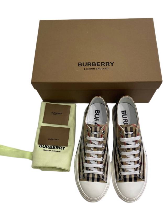 Vintage Check Cotton Sneakers Archive Beige - BURBERRY - BALAAN 6