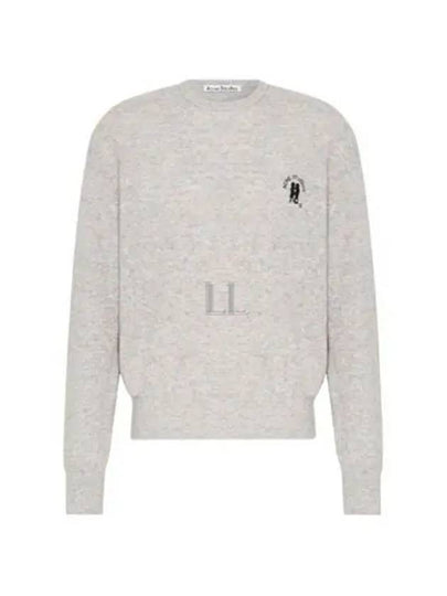 Embroidered Logo Jumper Knit Top Light Grey - ACNE STUDIOS - BALAAN 2