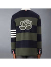 Pattern Intarsia Stripe Cardigan Dark Green - THOM BROWNE - BALAAN 5