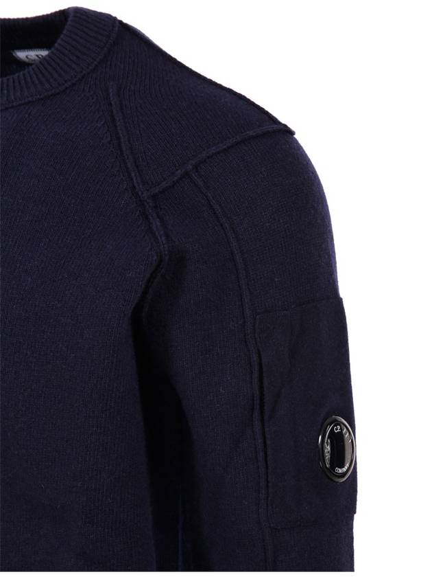 Lens Wappen Wool Blend Knit Top Navy - CP COMPANY - BALAAN 5