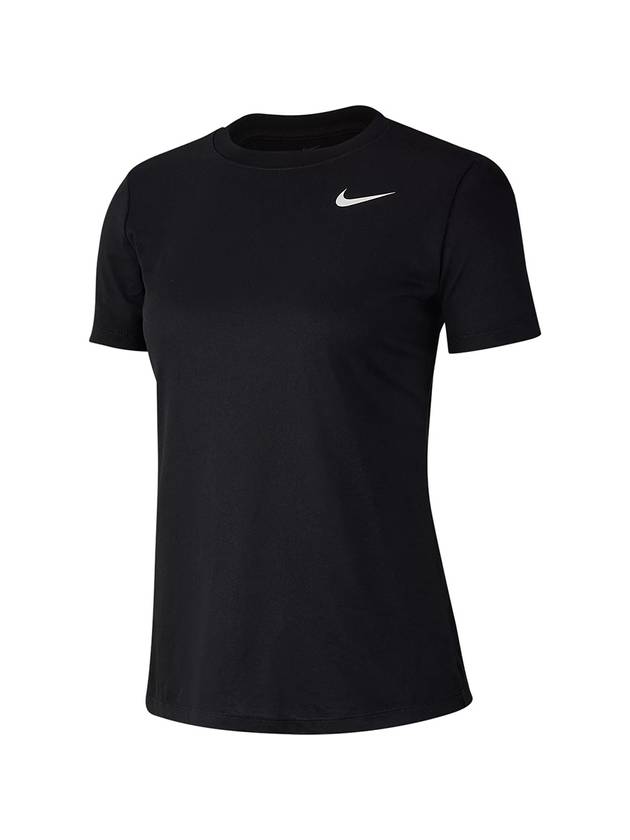 Women's Dri Fit Logo Leg Crew Short Sleeve T-Shirt Black - NIKE - BALAAN 1