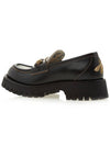 Lug Sole Horsebit Low Heel Loafers Black - GUCCI - BALAAN 4