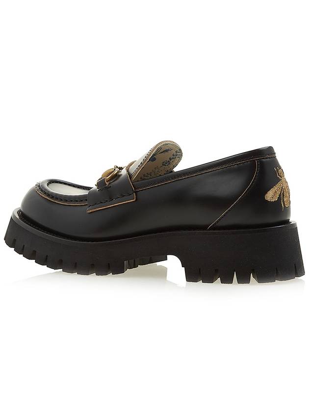 Lug Sole Horsebit Low Heel Loafers Black - GUCCI - BALAAN 4