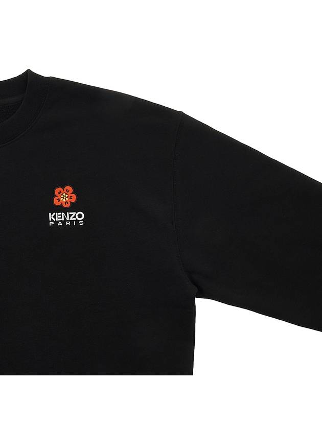 Boke Flower Embroidery Cotton Sweatshirt Black - KENZO - BALAAN 5